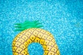 Life ring pineapple In the pool summer Royalty Free Stock Photo