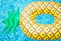 Life ring pineapple In the pool summer Royalty Free Stock Photo