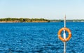 Life ring on Susisaari island in Helsinki Royalty Free Stock Photo