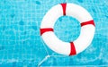 Life Ring at the swimming pool. Life Ring on water. Life Ring on Royalty Free Stock Photo