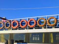 life ring on top a ferry boat