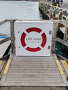 Life ring Wellington harbour new zealand Royalty Free Stock Photo