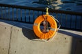 Life rings on the pier ready for rescue Royalty Free Stock Photo