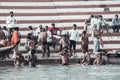 Daily life on the river Ganges, India