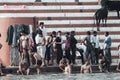 Daily life on the river Ganges, India