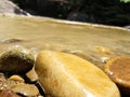 Life of rock in river from imbak canyon water fall river