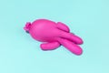 Life of rubber glove like a person - protective wear isolated on blue studio background
