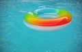 Life save on water. Help for drowning person. Safety rubber circle. Help concept.