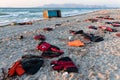 Life savers of refugees in Greece Royalty Free Stock Photo