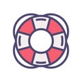 Life saving buoy filled thin outline icon. Vector illustration