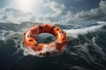 Life-saving Life buoy rescue ring. Generate AI Royalty Free Stock Photo