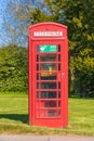 Life saving defibrillator located in an old British telephone box. Hertfordshire. UK