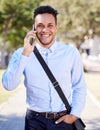 Life is for service. a young businessman using his phone outside in the city. Royalty Free Stock Photo