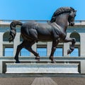 Life-size bronze equestrian statue in Milan, Italy