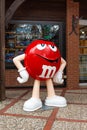 Life-size figure of M&Ms candy mascot character at Heide amusement park in Germany