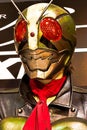 A life-size statue of the Kamen Rider the First