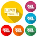 Life skills icon with long shadow Royalty Free Stock Photo