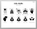 Life skills icons Solid pack Royalty Free Stock Photo