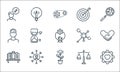 Life skills line icons. linear set. quality vector line set such as gear, light bulb, bookshelf, scales, skills, man, categories,