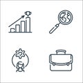 Life skills line icons. linear set. quality vector line set such as portfolio, woman, magnifying glass Royalty Free Stock Photo