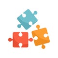 Life skills puzzle icon flat isolated vector