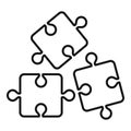 Life skills puzzle icon, outline style