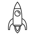 Life skills start rocket icon, outline style