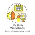Life skills workshops multi color concept icon Royalty Free Stock Photo