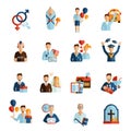 Life Stages Icons Set Royalty Free Stock Photo