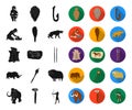Life in the Stone Age black,flat icons in set collection for design. Ancient people vector symbol stock web illustration