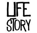 Life Story typographic stamp