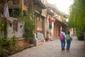 Daily life on street in Lijiang Dayan old town.