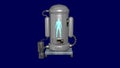 Life support chamber, cryonic tank containing human. Front view. 3d render illustration Royalty Free Stock Photo