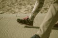 Trainers at the beach in Tel Aviv in Israel Royalty Free Stock Photo