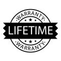 life time warranty stamp on white background