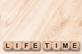 Life time written on cubes