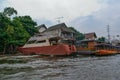 Bangkok houses along the river canal Royalty Free Stock Photo