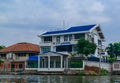 Bangkok houses along the river canal Royalty Free Stock Photo