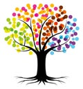 Tree of Life. Four seasons vector illustration. Royalty Free Stock Photo