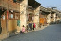 Daily life in an ancient street in Xingping, China