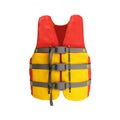 Life vest red yellow 3d render on white background