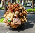 Life in Vietnam- Hanoi,Vietnam Street vendors in Hanoi`s Old Quarte. Royalty Free Stock Photo