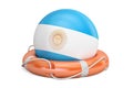 Lifebelt with Argentina flag, safe, help and protect concept. 3D rendering