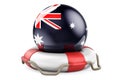 Lifebelt with Australian flag. Safe, help and protect of Australia concept. 3D rendering