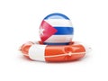 Lifebelt with Cuba flag 3D illustration