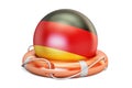 Lifebelt with Germany flag, safe, help and protect concept. 3D r