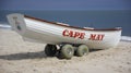 Lifeboat on Beach in the morning