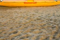 Lifeboat on beach Royalty Free Stock Photo