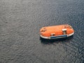 A lifeboat from a cruise liner undergoing safety drill