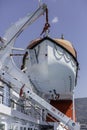 Lifeboat on deck of a cruise ship Royalty Free Stock Photo